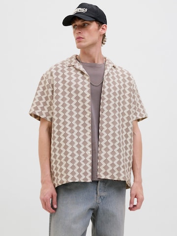 JACK & JONES Классический крой Рубашка 'JORSummer Luke' в Коричневый: спереди