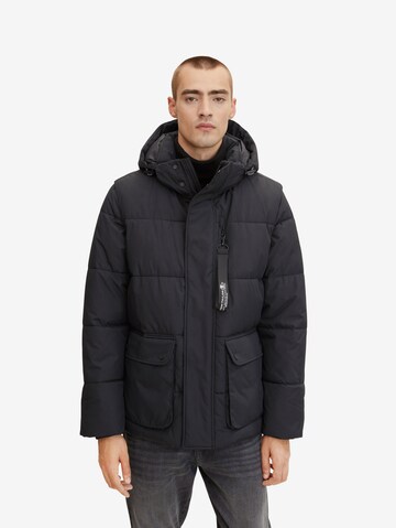 TOM TAILOR Between-season jacket in Black: front