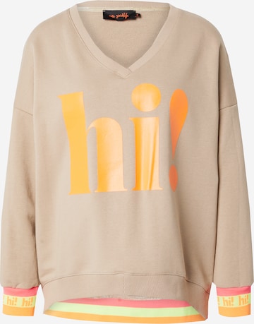 smėlio miss goodlife Megztinis be užsegimo 'Hi!': priekis