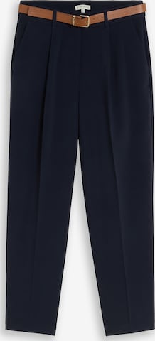 TOM TAILOR - Pantalón plisado en azul: frente