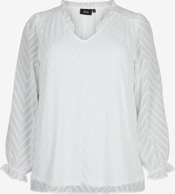 Zizzi - Blusa 'MMYA' en blanco: frente