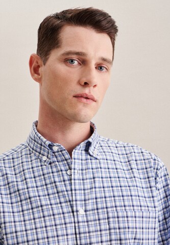 SEIDENSTICKER Regular fit Button Up Shirt 'Smart Essentials' in Blue