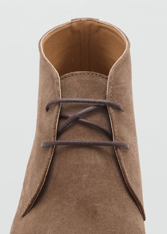 MANGO MAN Schnürboots 'Safari' in Braun