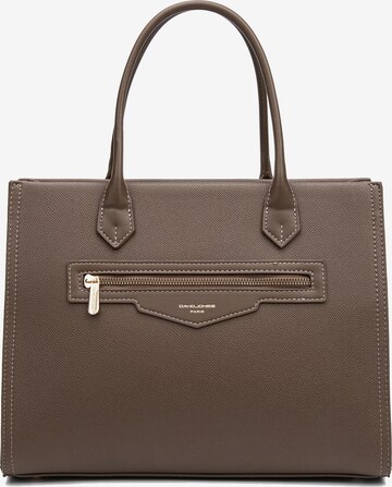 Borsa a mano 'Borsa a Mano Donna Vegan Leather con Zip e Tracolla Rimovibile - David Jones' di David Jones in marrone: frontale