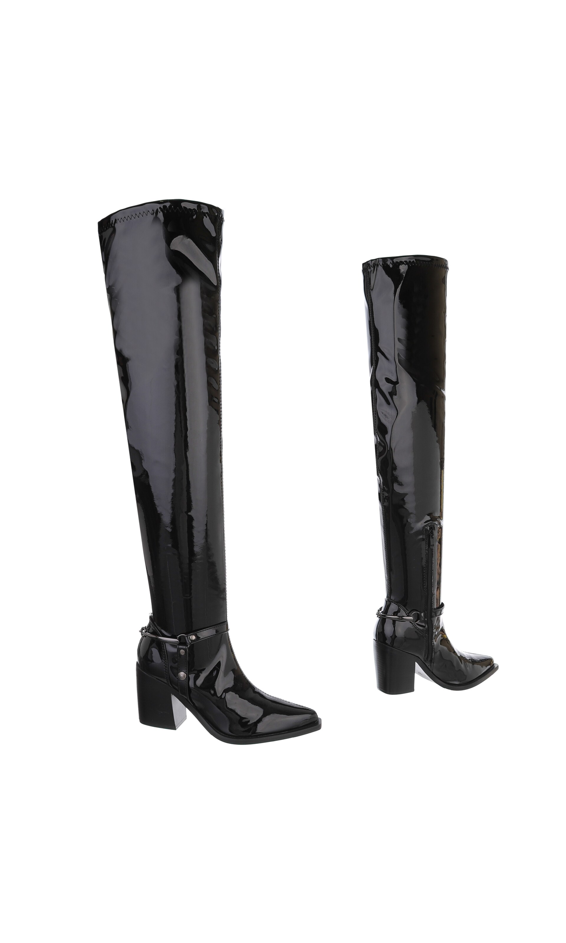 Ital-Design Overknees in Schwarz