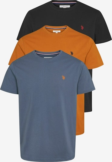 U.S. POLO ASSN. Paita 'Arjun' värissä kyyhkynsininen / oranssi / musta, Tuotenäkymä