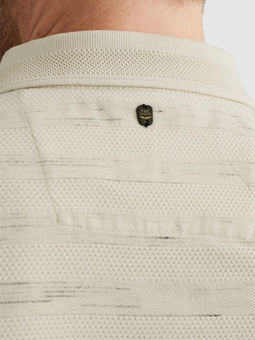 PME Legend - Camiseta 'Polo shirt with stripe pattern and flight pocket' en beige