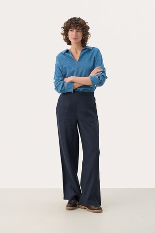 Part Two Wide Leg Hose 'Elna' in Blau
