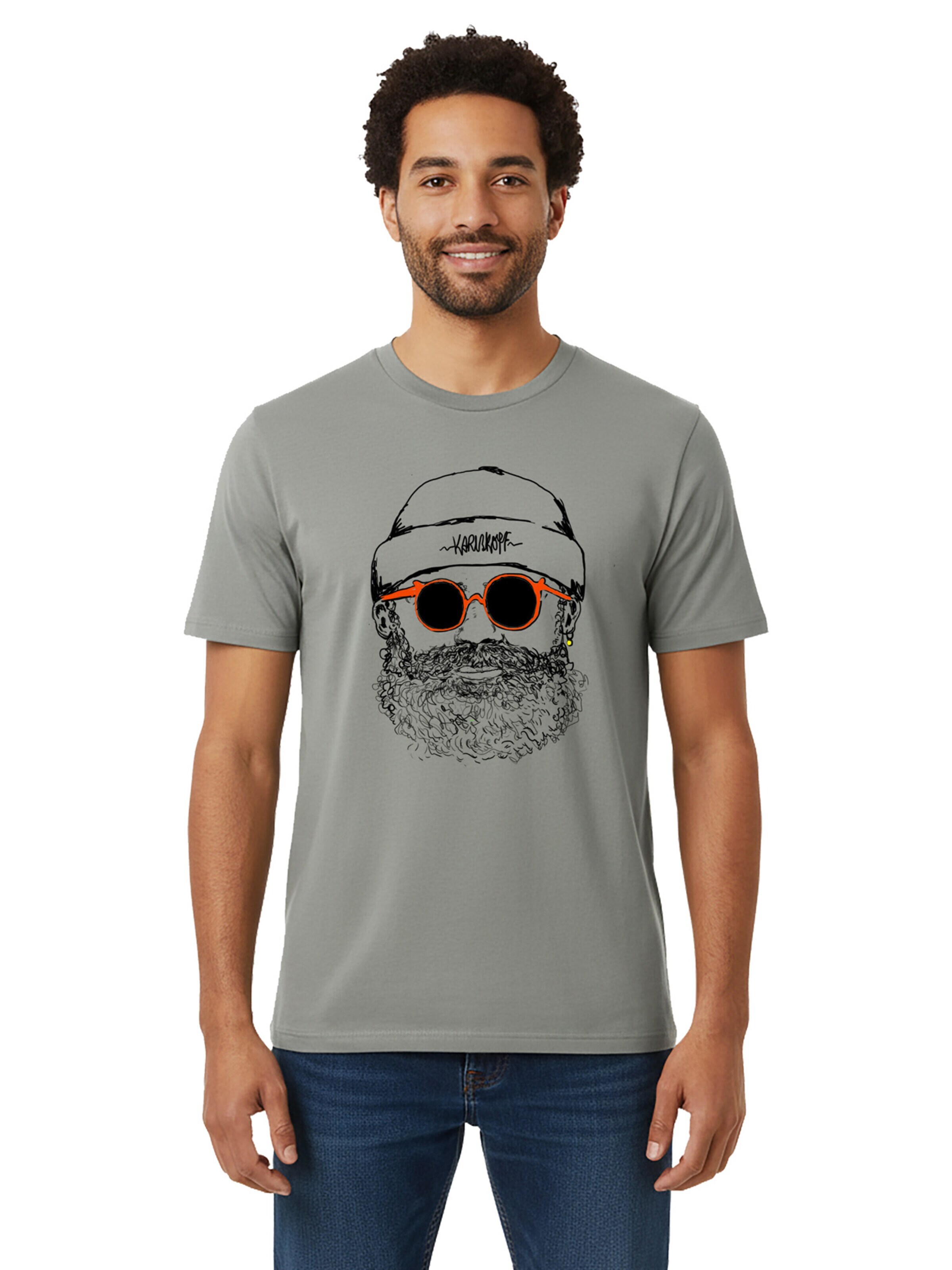 karlskopf Shirt 'HIPSTER' in Grey
