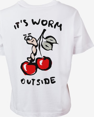 Kleinigkeit T-Shirt 'Big worm' in Weiß: Vorderseite
