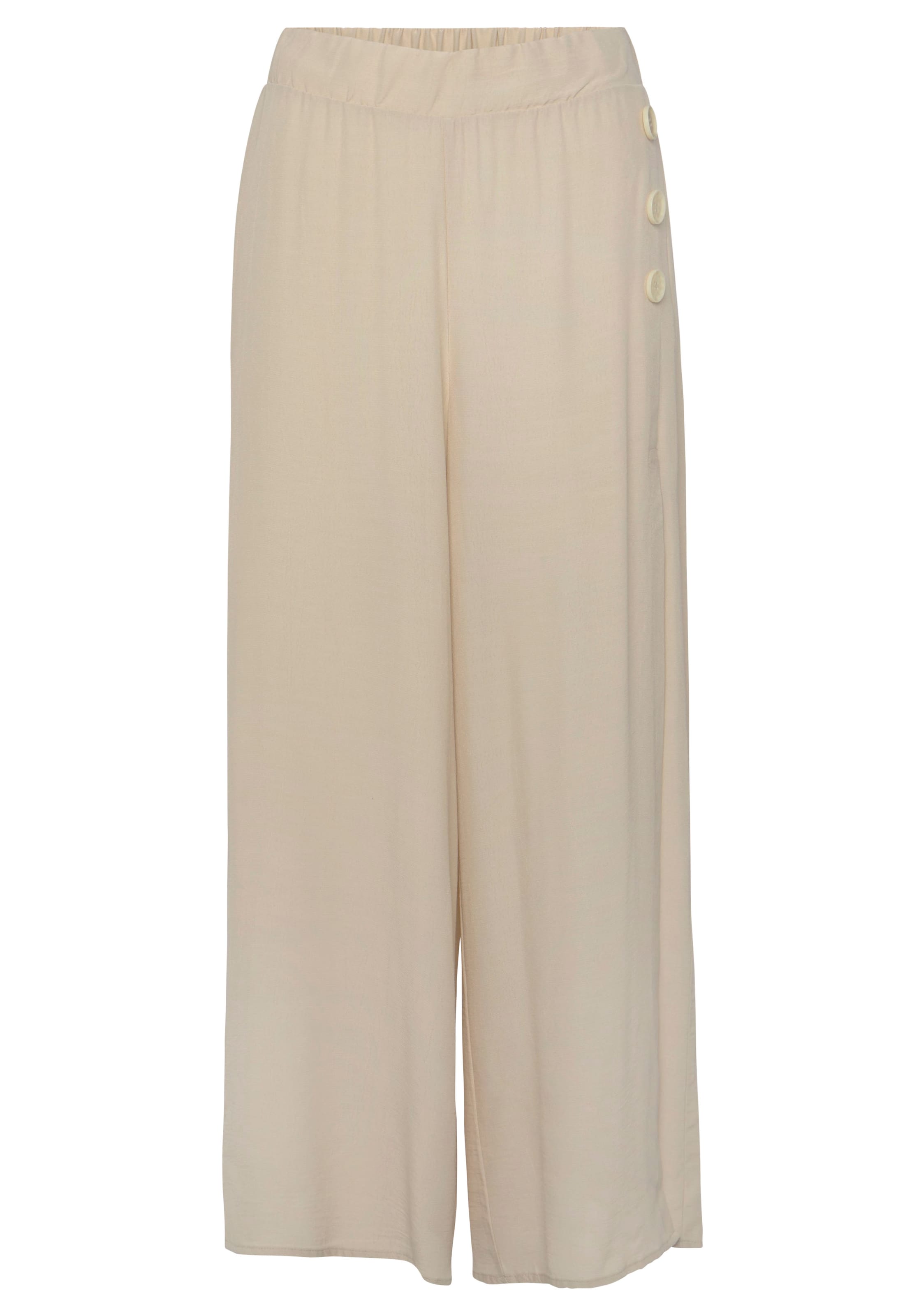 LASCANA Wide leg Byxa i beige: framsida