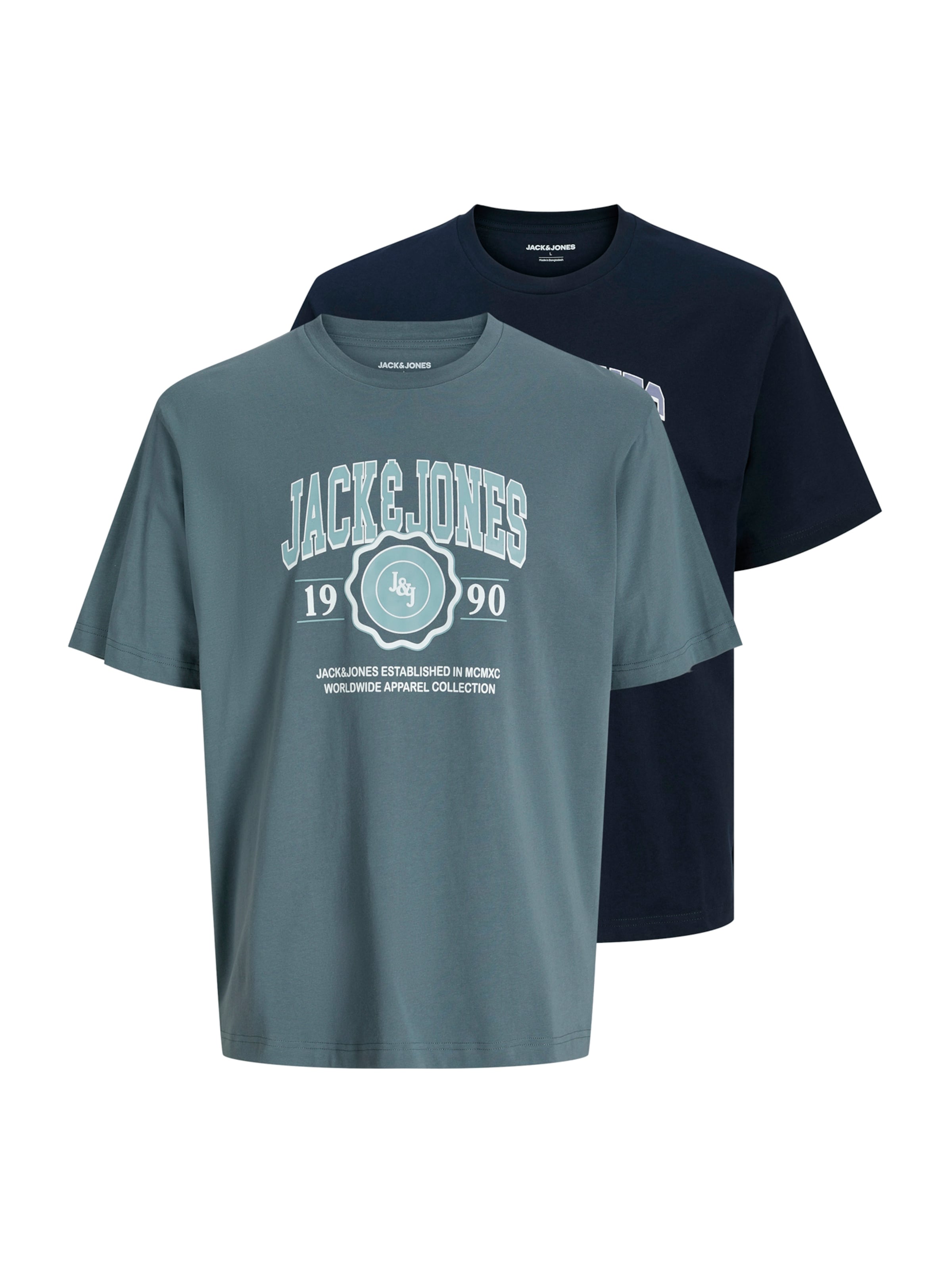 T-Shirt 'JJMako' Jack & Jones Plus en bleu : devant