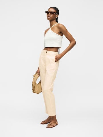 Pepe Jeans Regular Pleat-Front Pants 'FLAVIA' in Beige