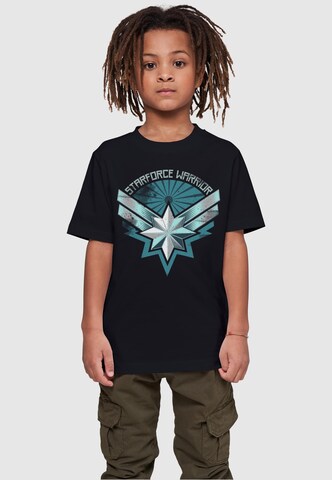 ABSOLUTE CULT Shirt 'Captain Marvel - Starforce Warrior' in Black: front