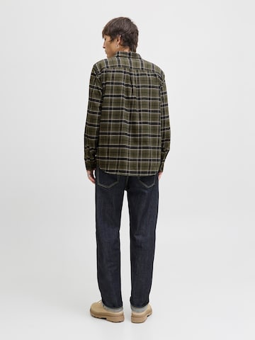 JACK & JONES Comfort fit Button Up Shirt 'JJJames' in Green