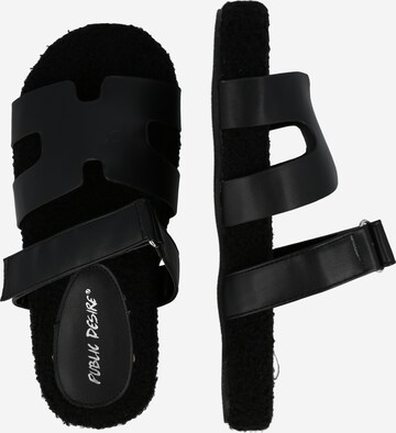 Public Desire Strap sandal 'HOT FUZZ' in Black