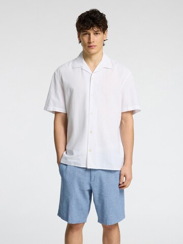 SELECTED HOMME Comfort fit Button Up Shirt in White: front