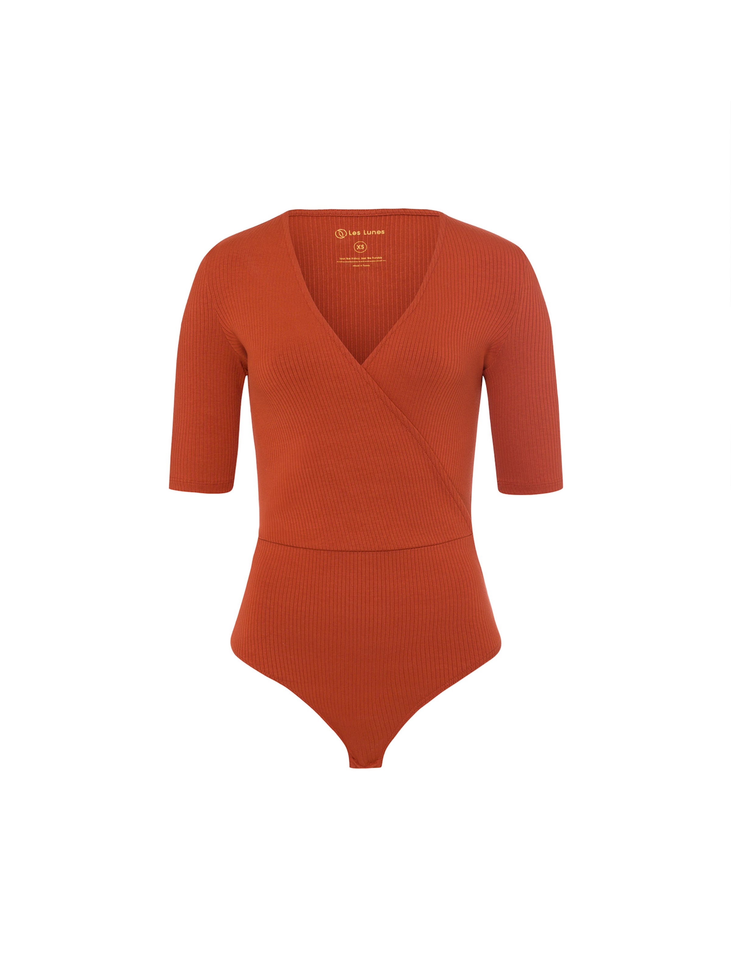Les Lunes Shirt body 'Zoey' in Oranje: voorkant