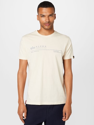 ALPHA INDUSTRIES T-shirt i vit: framsida