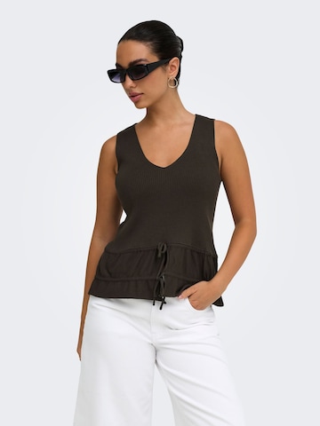 ONLY - Top de malha 'ONLNila' em castanho: frente