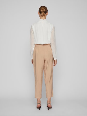 VILA Regular Pleat-Front Pants 'KAYA' in Beige