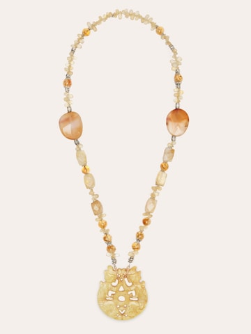 Bess Madrid Kette 'Moe Long Necklace In Jade, Citrine & Carnelian'‌‌‌‌‌‌ in Gelb: Vorderseite