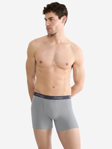 SLOGGI Langer Boxer ' Blue Start ' in Grau: Vorderseite