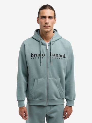 BRUNO BANANI Zip-Up Hoodie ' BRYAN ' in Grey: front