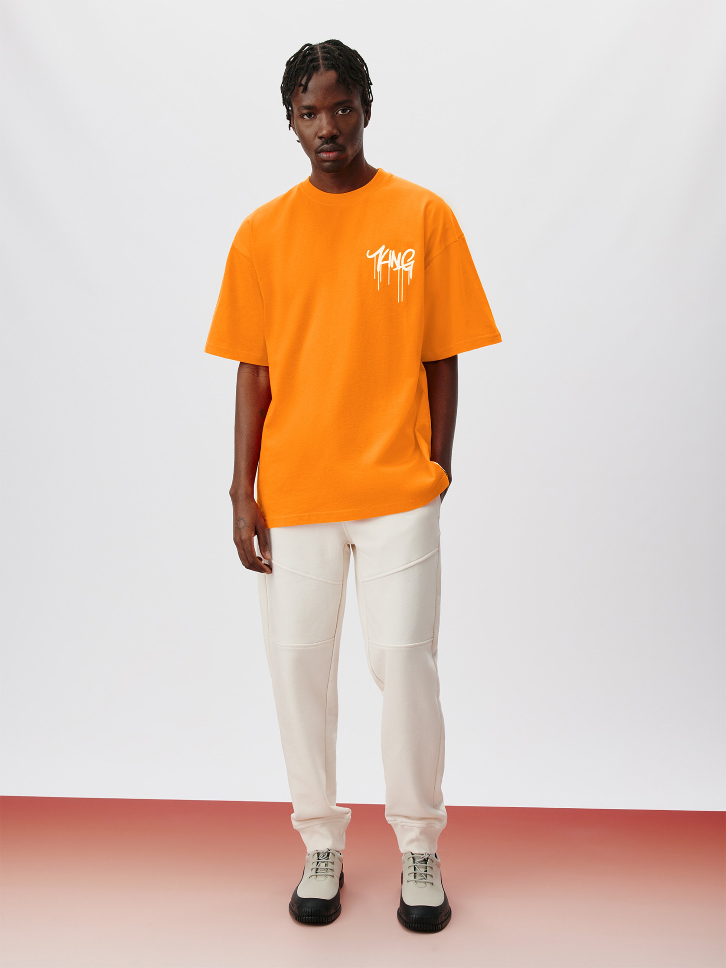 ABOUT YOU x Kingsley Coman Shirt Aaron in Orange ABOUT YOU