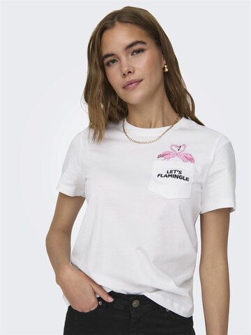 T-shirt 'POLLI' ONLY en blanc