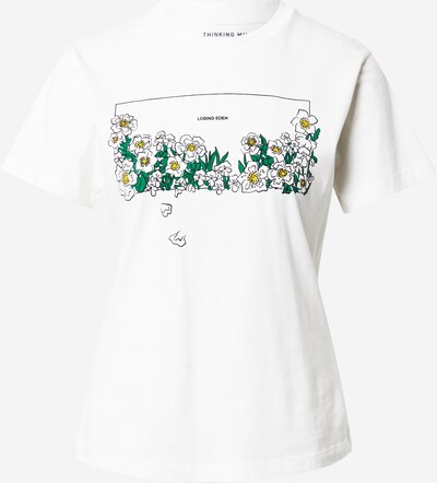 Thinking MU T-shirt 'LOOSING EDEN' en jaune / vert / noir / blanc, Vue avec produit