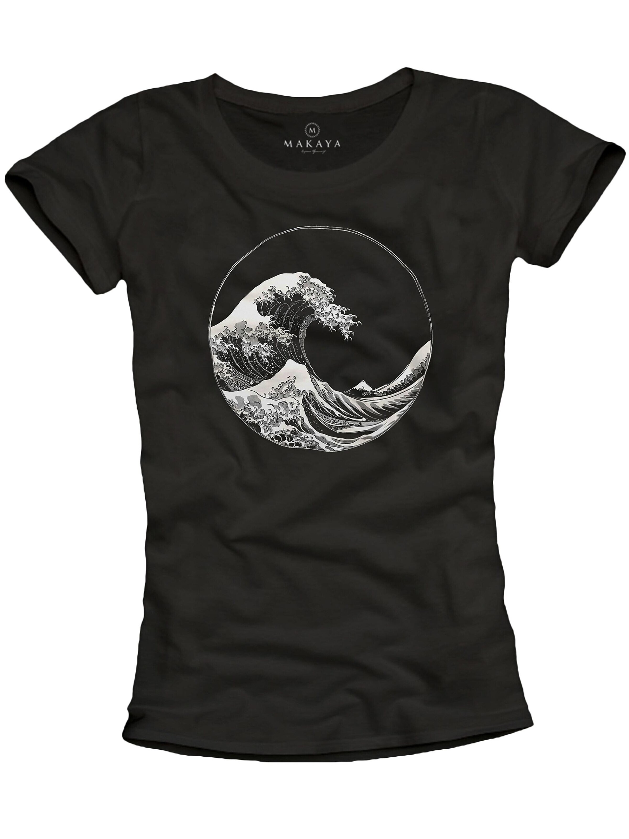 MAKAYA Shirt 'Kanagawa Welle' in S in Black, Item view