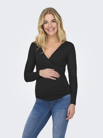 Only Maternity - Camiseta 'OLMIpass' en negro: frente