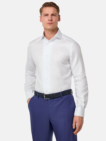 Coupe regular Chemise business Boggi Milano en bleu : devant
