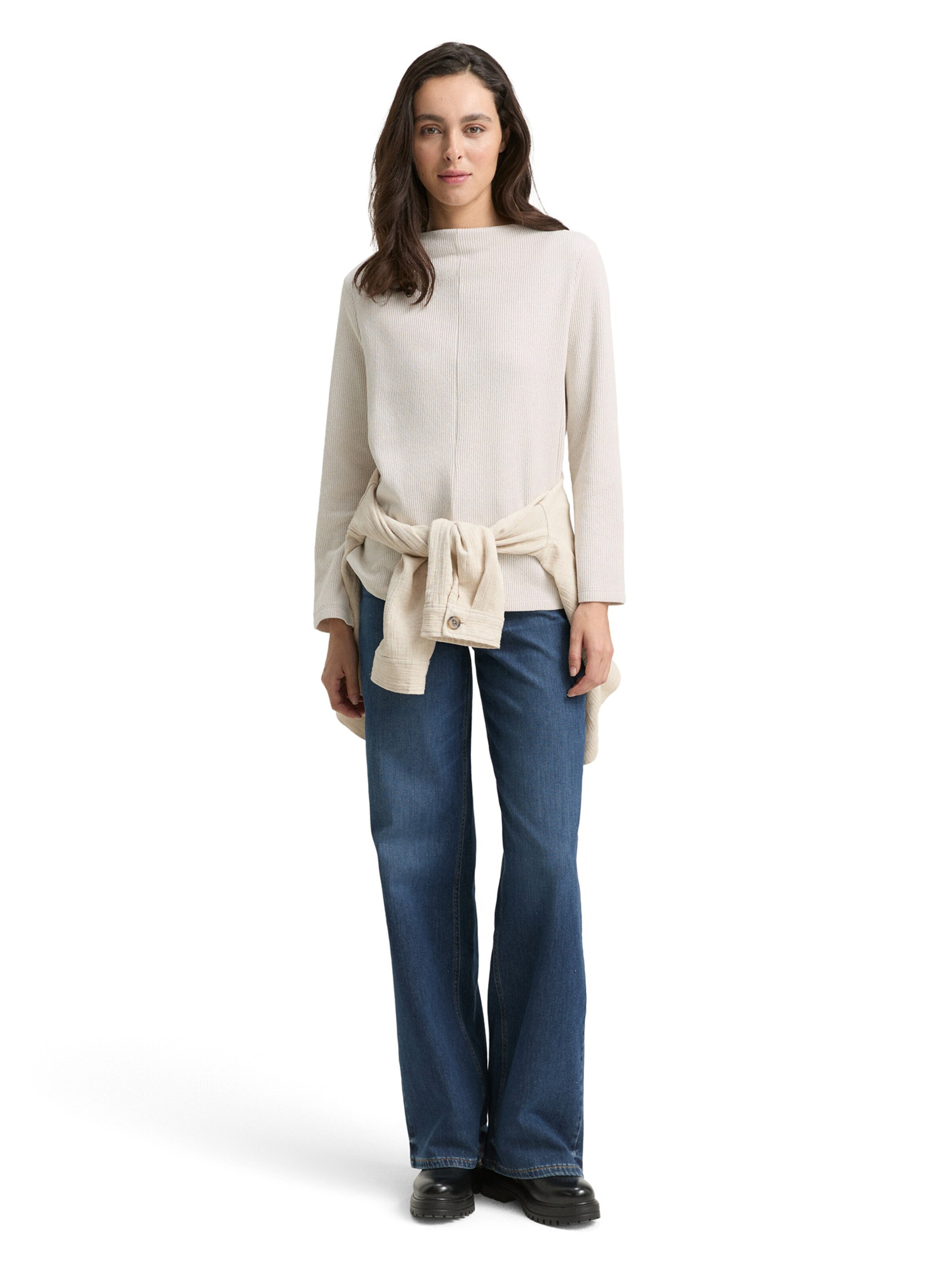 TOM TAILOR Sweatshirt in Beige