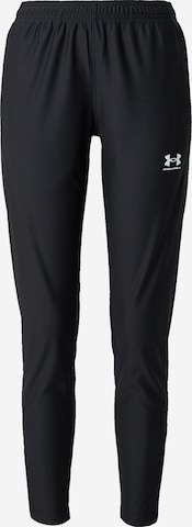 UNDER ARMOUR Slim fit Workout Pants 'Challenger' in Black: front