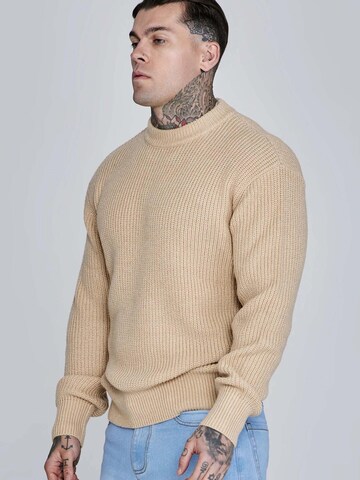 SikSilk Sweater 'Knitted Sweater' in Beige