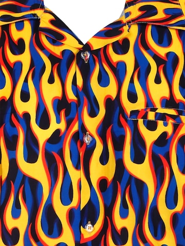 King Kameha Shirt 'Flames Allover' in Gelb