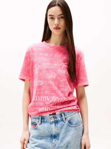 Tommy Jeans Футболка в Ярко-розовый: спереди