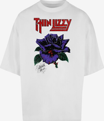 Merchcode Shirt 'Thin Lizzy - Rose' in Wit: voorkant