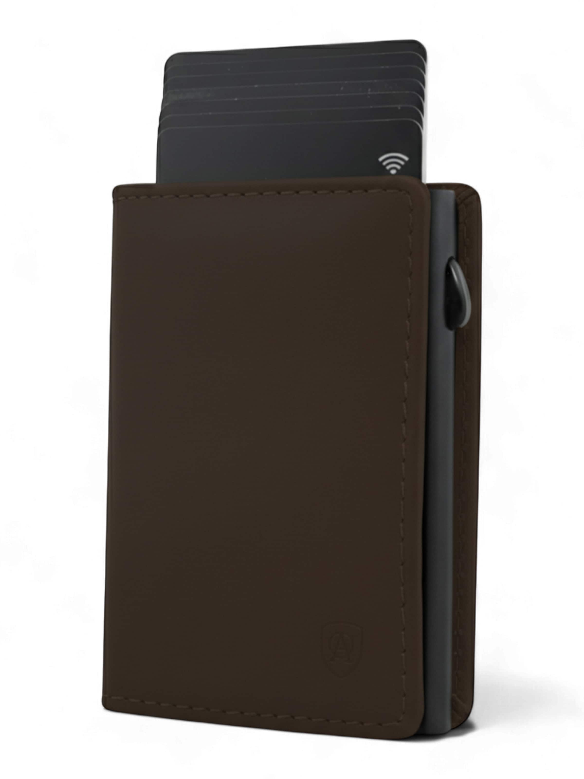 Akaroa Portemonnaie 'Slim Wallet Pelle II'‌‌‌ in Braun: Vorderseite