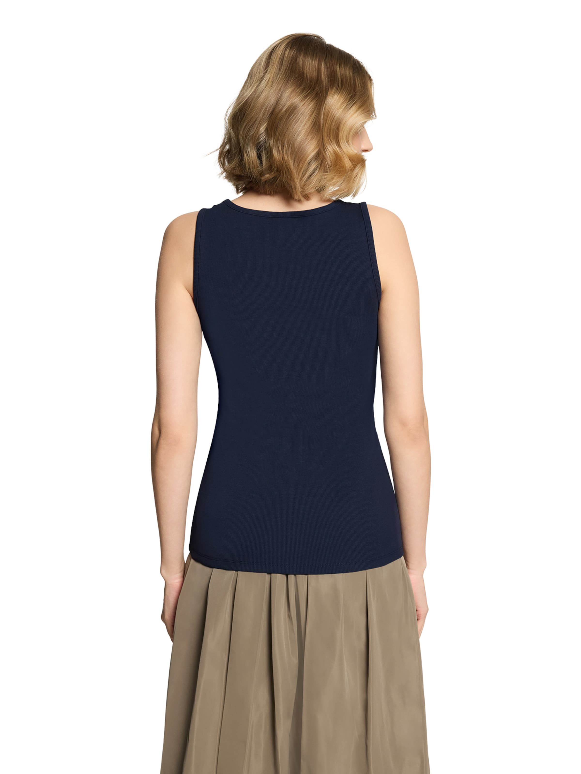 Cartoon Basic-Top mit Rundhalsausschnitt in Blau