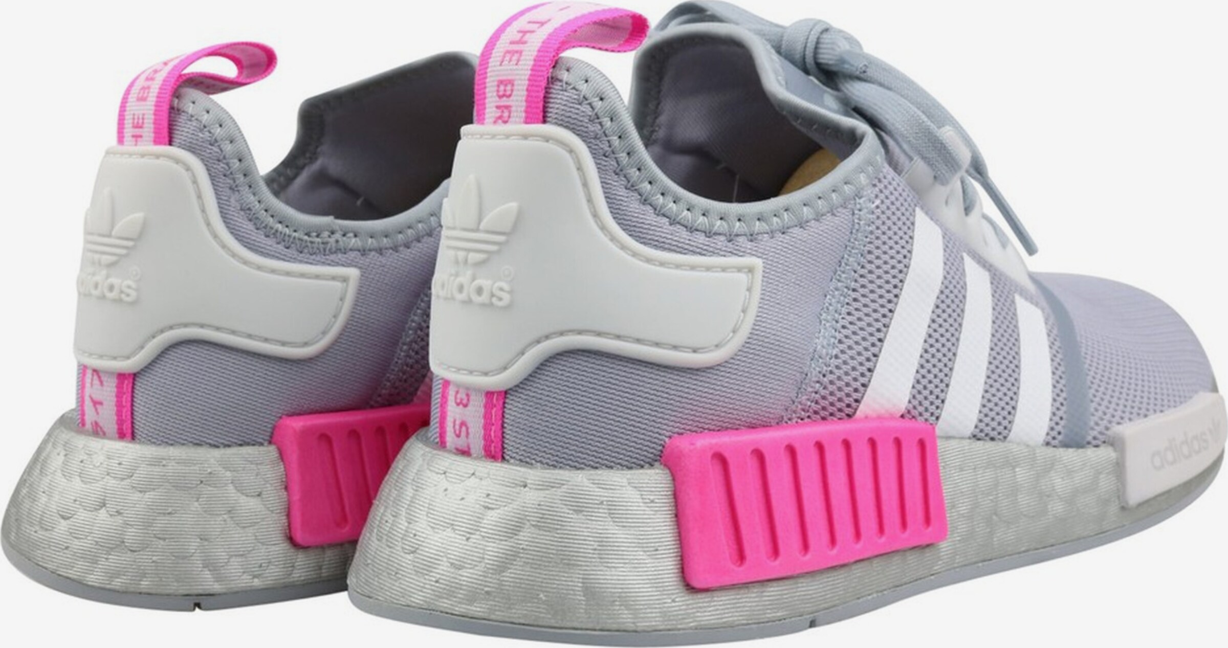 adidas gazelle silver green womens adidas NMD_R1 Shoes - Kids - Cloud White / Cloud White / Screaming Pink main image 0