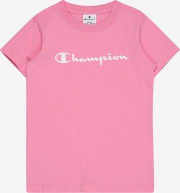 T-Shirt Champion en rose : devant