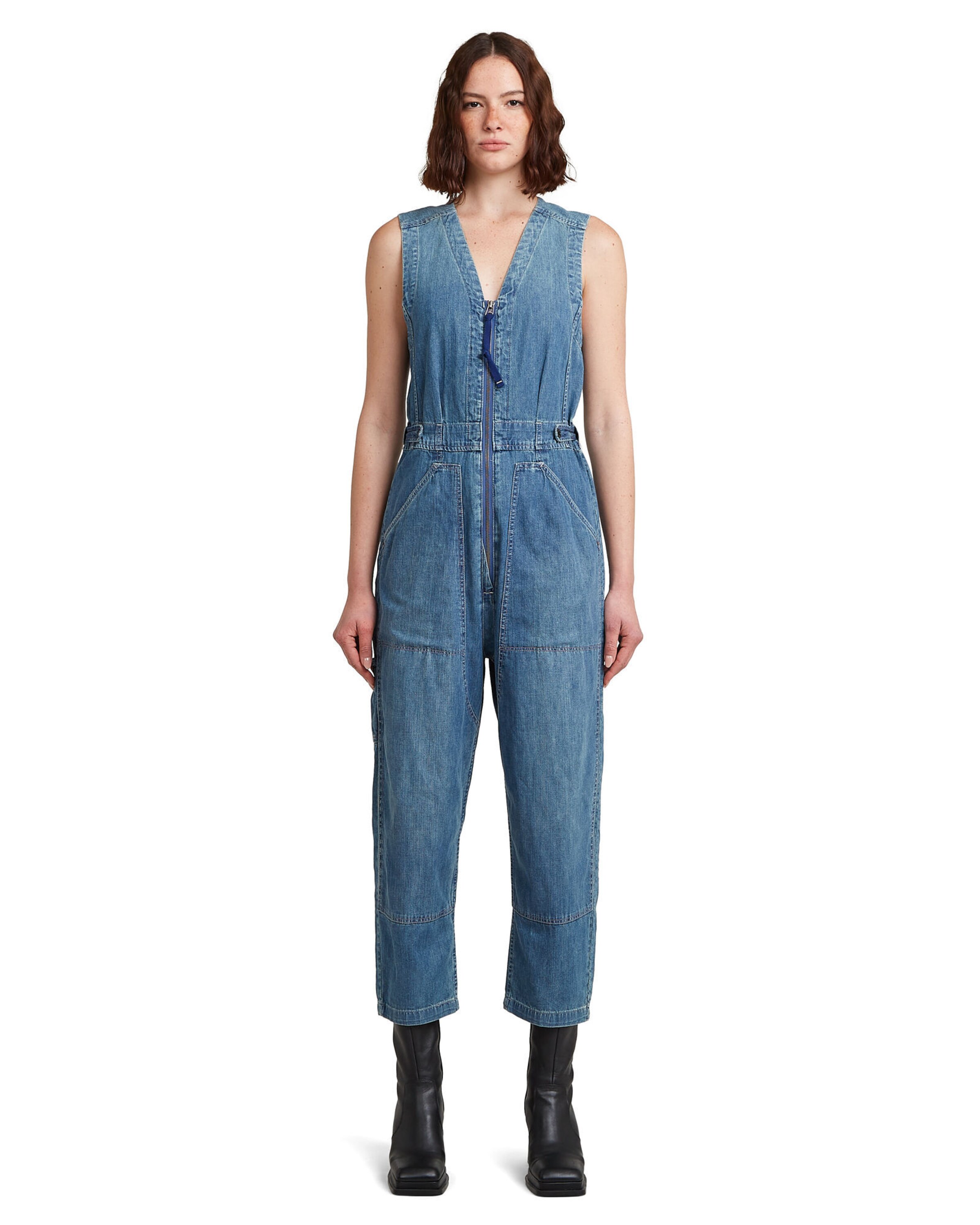 G-STAR Jumpsuit in Blauw: voorkant