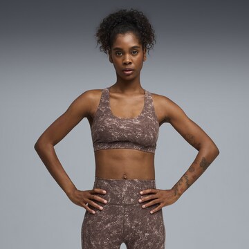 PUMA Bralette Sports bra 'Cloudspun' in Brown: front