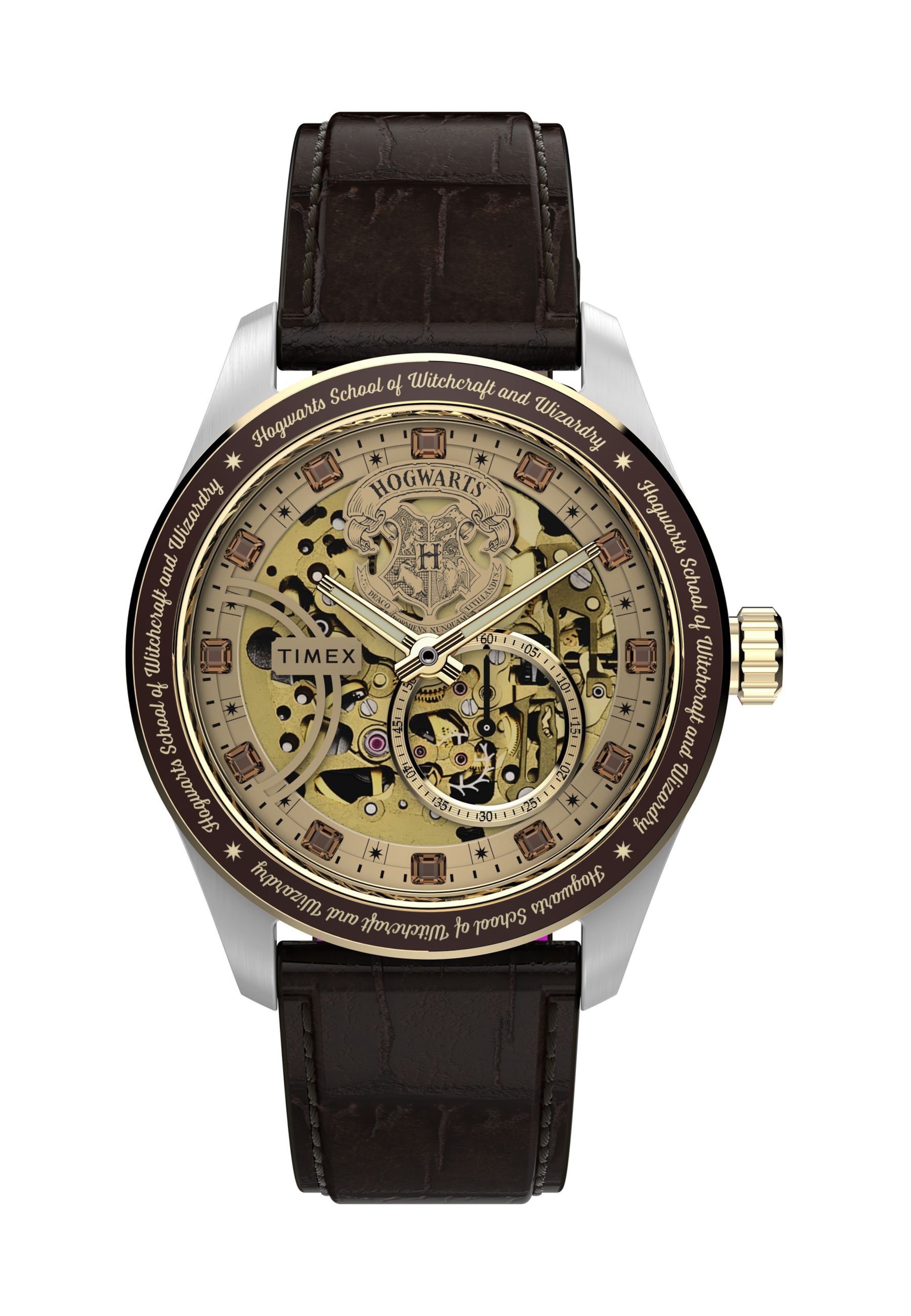 Orologio analogico 'Timex x Harry Potter Waterbury Skeleton Automatic' di TIMEX in marrone: frontale