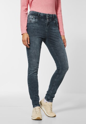 STREET ONE Slimfit Jeans in Blauw: voorkant