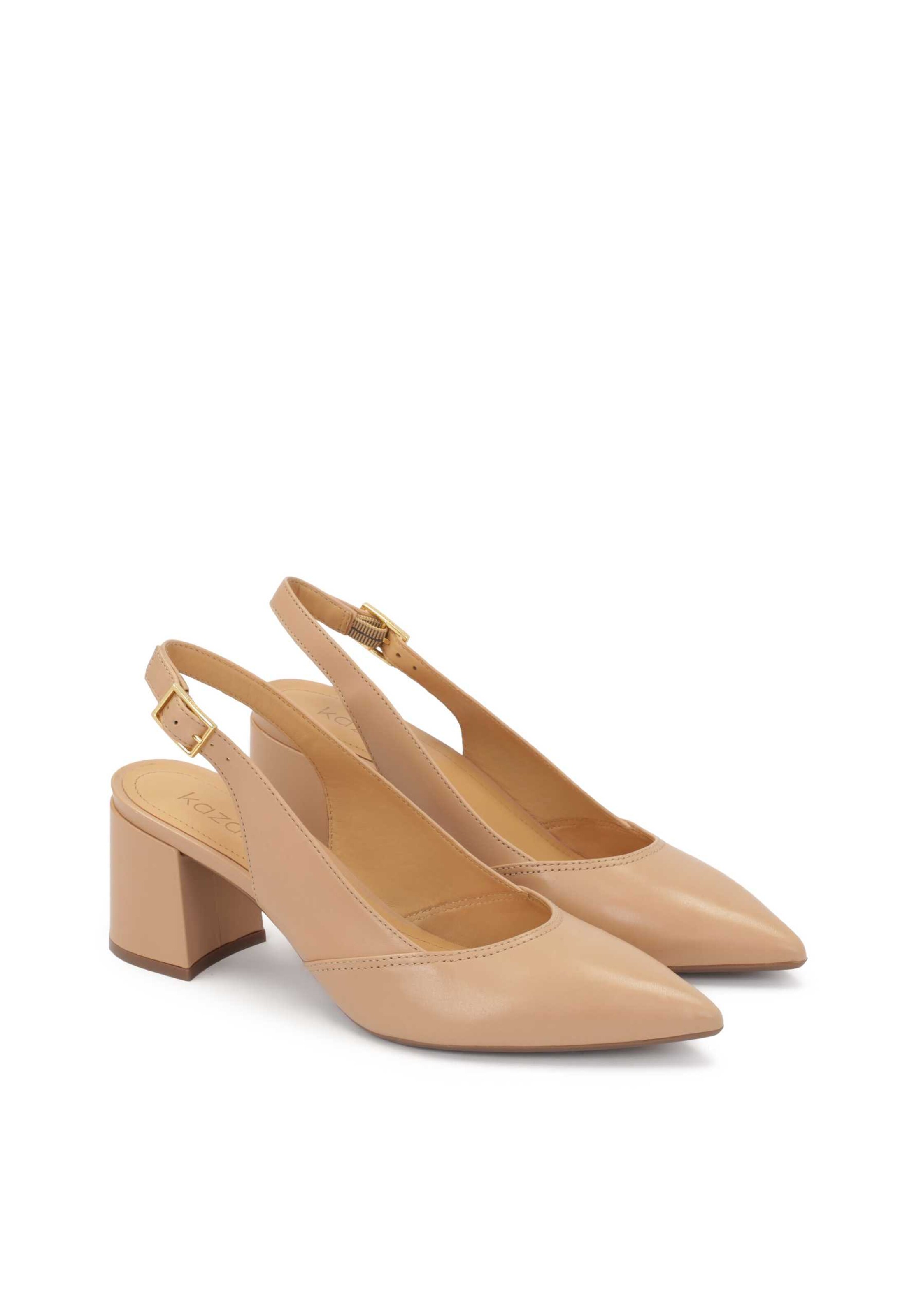 Décolleté sling di Kazar in beige