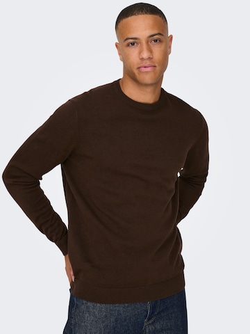 Coupe regular Pull-over 'Alex' Only & Sons en marron